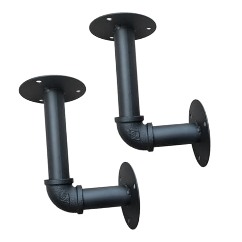 NOLITOY 2 Stück Robuste Wandhalterung aus Dickem Eisenrohr Vintage Regalträger für DIY Industrie Stil Wandregal Platzsparend Langlebig Geeignet für Wohnzimmer Küche Büro und Bardekoration von NOLITOY