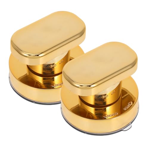 NOLITOY 2 Stück Saugknopf Griff Selbstklebend Stabiles Design für Schranktüren Küchenschubladen Kühlschranktüren Vielseitig Einsetzbar Einfache Montage ohne Bohren Goldfarben Klein von NOLITOY