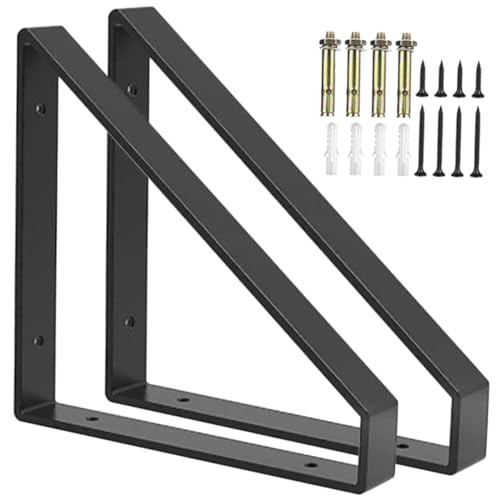 NOLITOY 2 Stück Schwerlast Regalträger Dreieck Halterung Wandmontage Stabile Praktische DIY Wandhalterung für Wohnzimmer Küche Bad und Garage zur Platzersparnis und Optimaler Wandnutzung von NOLITOY