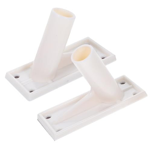 NOLITOY 2 Stück Selbstklebende Wetterfeste Flaggenhalterung Verstellbarer Winkel Kunststoff Wandhalter für Fahnenmast Einfache Befestigung ohne Bohren Geeignet für Innen Außenbereiche von NOLITOY