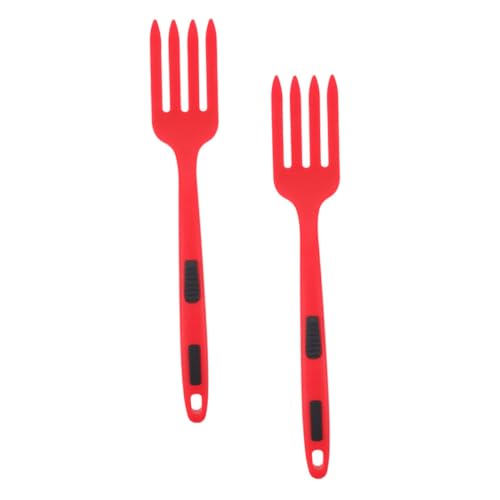 NOLITOY 2 Stück Silikon Spaghetti gabel Flexibel Ergonomisch Hitzebeständig Küchenhelfer Komfortabler Griff Multifunktionale Kochgabel für Haushalt Restaurant Camping Leicht und von NOLITOY