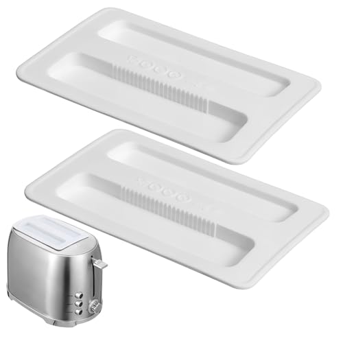 NOLITOY 2 Stück Silikon Toaster Abdeckung Staubschutz Deckel für Scheiben Toaster Hitzebeständig Strapazierfähig Einfache Installation Passend für Küchengeräte Weiß für Frühstücksautomat von NOLITOY