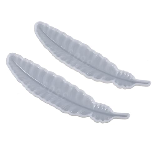 NOLITOY 2 Stück Silikonform für Epoxidharz Flexible Feder Lesezeichen Form Transparente DIY Gießform für Handgemachte Bastelarbeiten Langlebig und Leicht zu Reinigen von NOLITOY