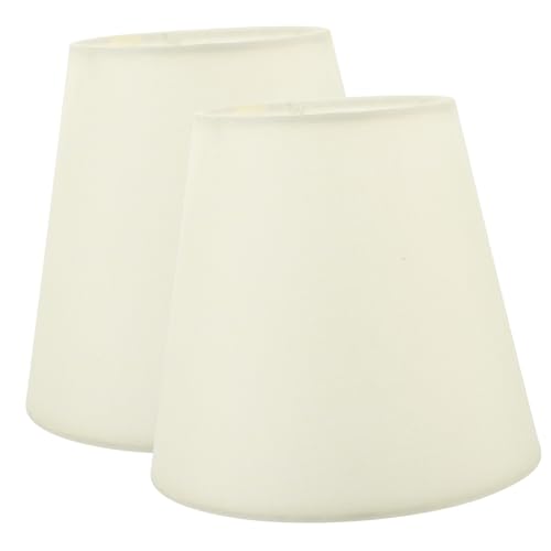 NOLITOY 2 Stück Stoff Lampenschirme Lampenabdeckung Ersatz Lampenaccessoires für Tischlampe Kronleuchter Wandleuchte Vielseitig Wiederverwendbar Cremefarben von NOLITOY
