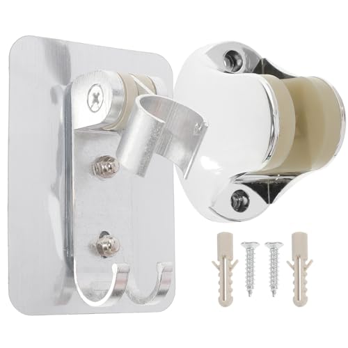 NOLITOY 2 Stück Teiliges Duschkopfhalter Wandmontage aus Abs und Aluminium ohne Bohren Verstellbare Handbrause Halterung für Glatte Fliesen und Glas Rostfrei Hitzebeständig Kompatibel mit von NOLITOY