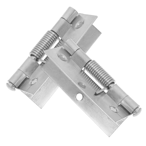 NOLITOY 2 Stück Teiliges Edelstahl Türscharnierset Selbstschließend Federunterstützt Robustes Metallscharnier für Möbel Schrank Zimmertüren Langlebig Geräuscharm Schwerlastfähig Einfache von NOLITOY