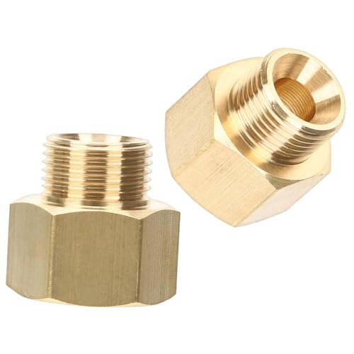 NOLITOY 2 Stück Teiliges Gasadapter Innen Außen Messing Reduzierstück Langlebige Gasschlauchverschraubung Einfache Installation für Wohnmobil und Gasgrill von NOLITOY