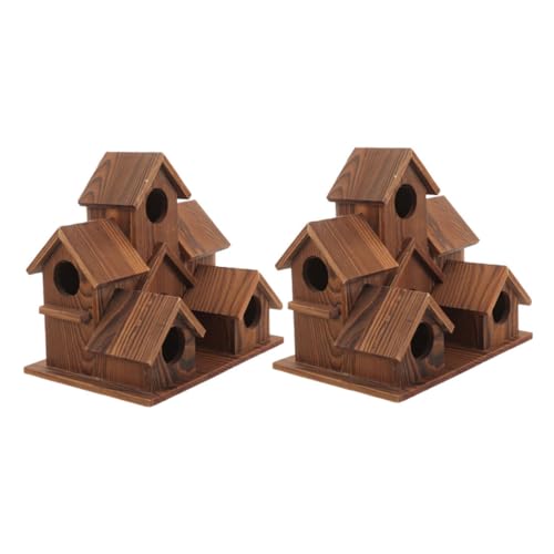 NOLITOY 2 Stück Teiliges Hängendes Vogelhaus aus Massivem Holz Wetterbeständige Nisthöhle im Rustikalen Cottage-Stil Langlebiger Vogelfutterhaus Nistkasten für Garten Terrasse und NOLITOY 2 Stück Teiliges Hängendes Vogelhaus aus Massivem Holz Wetterbeständige Nisthöhle im Rustikalen Cottage-Stil Langlebiger Vogelfutterhaus Nistkasten für Garten Terrasse und von NOLITOY