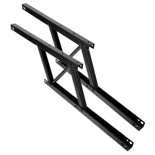 NOLITOY 2 Stück Teiliges Klappscharnier mit Feder Stabiler Lift Top Mechanismus für Wohnzimmertische Faltbarer und Absenkstützrahmen Kompatibel mit Klapptischen und Möbeln Schwarz von NOLITOY