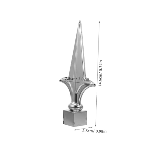 NOLITOY 2 Stück Teiliges Metall Trident Zaunspitzen Silberfarbene Fahnenmast Dekoration Wetterfeste Gartenzaun Aufsätze Einfache Installation für Außenbereich von NOLITOY