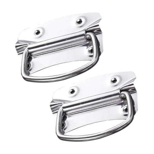 NOLITOY 2 Stück Teiliges Robuste Industrie kistengriffe aus Vernickeltem Eisen Stabile Tragegriffe für Werkzeugkoffer und Schränke Langlebig Rostbeständig Einfache Montage von NOLITOY