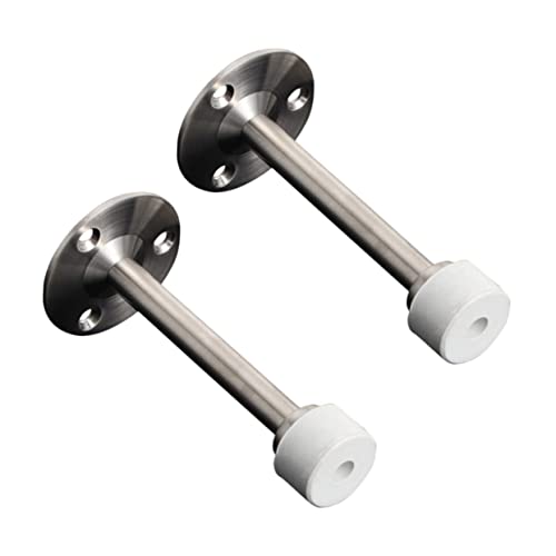 NOLITOY 2 Stück Teiliges Türstopper aus Edelstahl Dicker Kollisions Türpuffer mit Geräuschdämpfender Polsterung Kratzfest Schont Wände und Möbel Einfache Anbringung Langlebig und Sicher von NOLITOY