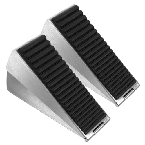 NOLITOY 2 Stück Verstellbarer Türstopper aus Edelstahl mit Feder Rutschfester Gummiboden Schwerer Türkeil für Zuhause Sicherer Halt für Schwere Türen von NOLITOY