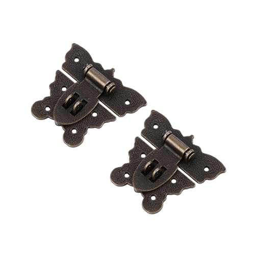 NOLITOY 2 Stück Vintage Retro Latch Bronze Boxverschluss Antik Schmuckkisten Hasp Verschluss für Holzkoffer Schmuckschatullen Reparatur und DIY Holzarbeiten von NOLITOY