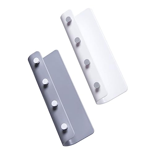 NOLITOY 2 Stück Wandhaken mit Ablage aus Robustem Abs Multifunktionale Garderobenleiste mit Haken für Mäntel Hüte Kleidung Platzsparend Einfache Montage für Zuhause von NOLITOY