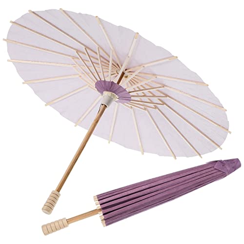 NOLITOY 2st Regenschirm Aus Leerem Papier Vintage Regenschirm Lila Sonnenschirm Regenschirm Papierschirme Für Dekorationszwecke Bastelschirm Violett Braut Holz Vintage-Papier Jahrgang von NOLITOY
