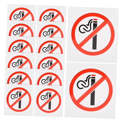 NOLITOY 20 Stück No Smoking Aufkleber Selbstklebend Kratzfest Warnschild für Auto Büro Schule Wetterfest Robust Rotes Rauchverbotsschild für Innen Außen von NOLITOY