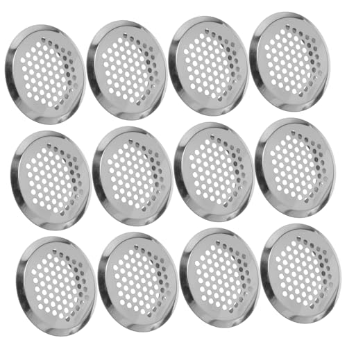NOLITOY 20 Stück Teiliges Runde Edelstahl Lüftungsgitter Robuste Ventilationsabdeckungen für Schuhschränke Kleiderschränke und Küchen Atmungsaktive Metallabdeckung gegen Feuchtigkeit und von NOLITOY