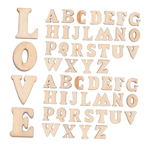 NOLITOY 200 Stück Teiliges DIY Holzbuchstaben Kleine Holz Buchstabenplättchen mit Glatter Oberfläche Beidseitig Bemalbar Unbemalte Holzbuchstaben für Wanddeko Bastelarbeiten und Frühes von NOLITOY