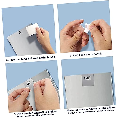 NOLITOY 24 Stück Teiliges PVC Reparaturset für Vertikale Jalousien Transparente Selbstklebende Reparaturstreifen Langlebige Reparatur von Lamellenrissen Installieren Passend für Modelle von NOLITOY