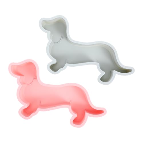 NOLITOY 2Stücke Silikonform Hundeform für Backen von Keksen und Süßigkeiten Antihaftbeschichtet für Desserts und Leckerlis Zarten Farben von NOLITOY