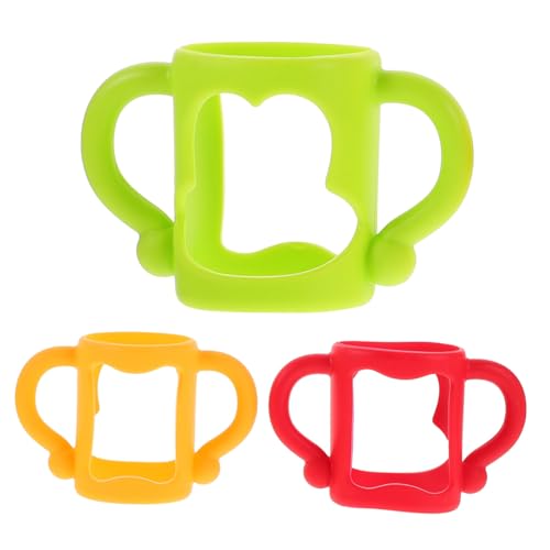 NOLITOY 3 Stck Babyflaschen Griffe Weiche Abnehmbare Flaschenhalter Für Neugeborene Rot Grün Gelb Passend Für Schmale Babyfläschchen Sicher Und Leicht Zu Reinigen von NOLITOY