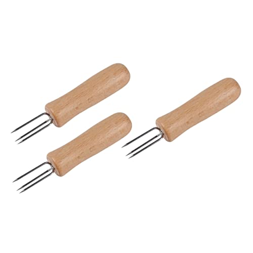 NOLITOY 3 Stück Edelstahl Maiskolben Gabel mit Tüllen Holzgriff Rostfrei Spitz für Grillen Camping Obst und Snacks Praktische Bbq Maiskolbenhalter für Picknick und Familienfeier NOLITOY 3 Stück Edelstahl Maiskolben Gabel mit Tüllen Holzgriff Rostfrei Spitz für Grillen Camping Obst und Snacks Praktische Bbq Maiskolbenhalter für Picknick und Familienfeier von NOLITOY