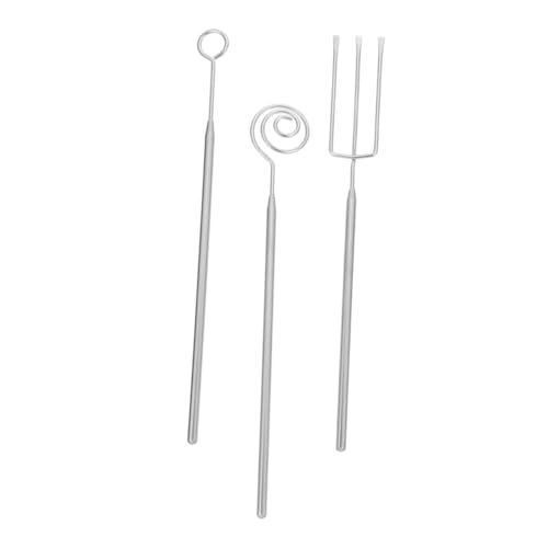 NOLITOY 3 Stück Edelstahl Schokoladentauchgabel Set mit Ergonomischem Griff Robustes Fondue Pralinengabeln für DIY Backen Schokolade Obst und Dessert Dekoration von NOLITOY