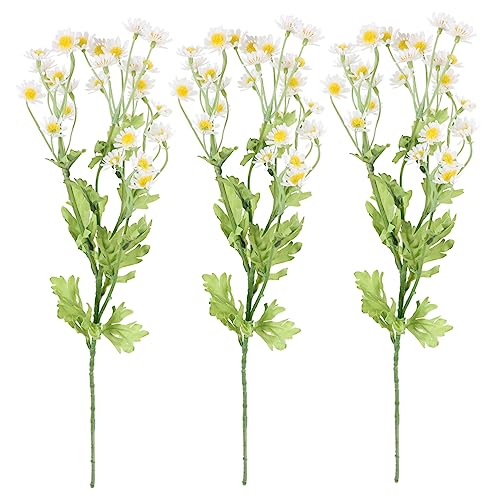 NOLITOY Weiße Verzierungen 3St künstliche künstliche Pflanzen Anlage Ornament von Blumenarrangements Hochzeit Blumendekor zentral schmücken Geschenk Dekorationen Gänseblümchen Weiß von NOLITOY