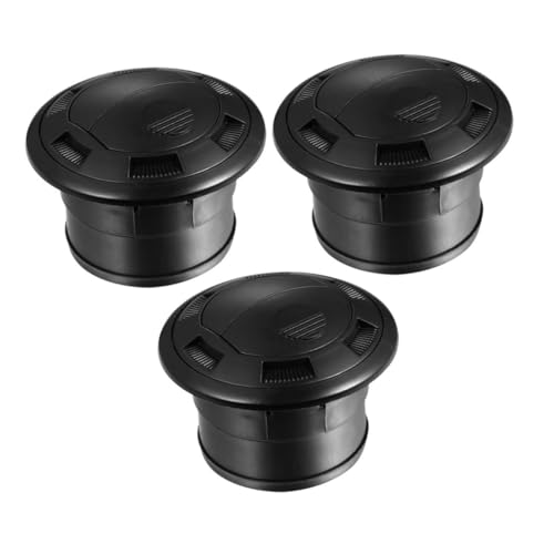 NOLITOY 3 Stück Rundes Luftauslassventil für Wohnmobile und Reisemobile Schwarze Auto-klimaanlagen-lüftung mit Schrauben Optimierte Luftzirkulation und Stabile Montage Ersatz für von NOLITOY