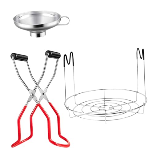 NOLITOY 3 Stück Teiliges Einkochset aus Edelstahl mit Rutschfestem Griff Bestehend aus Einkochgestell Trichter und Einkochzange Geeignet für Einmachgläser mit Normalem und Zufällige Farbe NOLITOY 3 Stück Teiliges Einkochset aus Edelstahl mit Rutschfestem Griff Bestehend aus Einkochgestell Trichter und Einkochzange Geeignet für Einmachgläser mit Normalem und Zufällige Farbe von NOLITOY