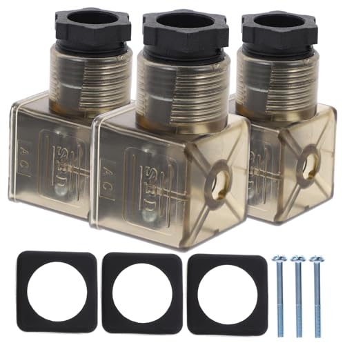 NOLITOY 3 Stück Teiliges Poliges Hydraulik Magnetventil Steckverbinder mit LED Kontrollleuchte Langlebiger Din Anschlussstecker aus Robustem PP und Gummimaterial Staubgeschützt Kompakt NOLITOY 3 Stück Teiliges Poliges Hydraulik Magnetventil Steckverbinder mit LED Kontrollleuchte Langlebiger Din Anschlussstecker aus Robustem PP und Gummimaterial Staubgeschützt Kompakt von NOLITOY