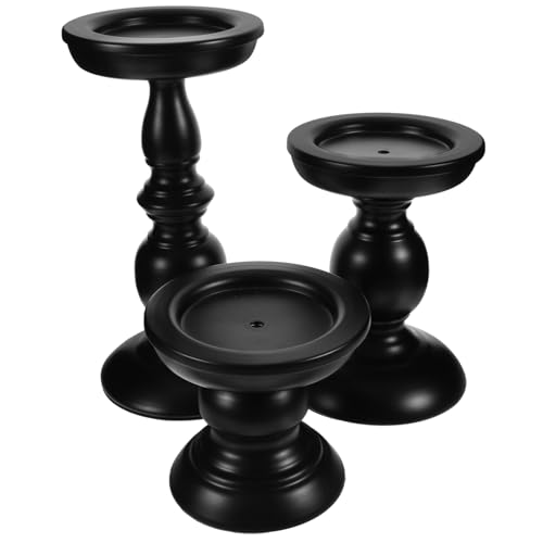 NOLITOY 3 Stück Teiliges Schwarz Kerzenständer aus Robustem Metall Hohe Säulenkerzenhalter Retro Stumpenkerzenhalter für Innenbereich Hochzeit Party und Tischdekoration NOLITOY 3 Stück Teiliges Schwarz Kerzenständer aus Robustem Metall Hohe Säulenkerzenhalter Retro Stumpenkerzenhalter für Innenbereich Hochzeit Party und Tischdekoration von NOLITOY