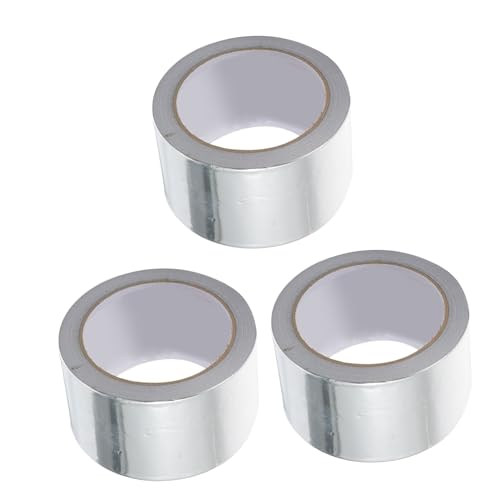 NOLITOY 3 Stück Wasserdichtes Aluminiumfolie Reparaturband Selbstklebend Stark Haftend Für Wandrisse Rohre Isolierung Abdichtung Dauerhaft Robust von NOLITOY
