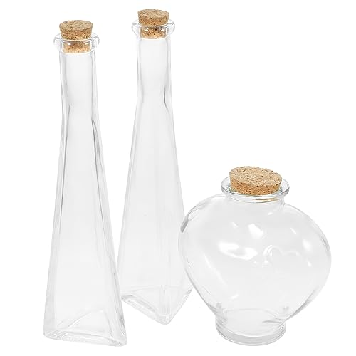 NOLITOY 3st Souvenir Sand Dekorative Flasche Behälter Mit Deckel Drift-Flasche-Geschenk Sandzeremonie-Flasche DIY Wunschflasche Mini-trankflaschen Mini-gläser Glas Fräulein Hochzeit Probe von NOLITOY