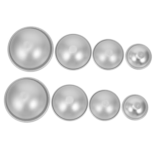 NOLITOY 4 Paare Halbkugel Backform aus Aluminiumlegierung DIY Badekugel Gießform Wiederverwendbar Glatte Oberfläche Einfache Entformung für Handgemachte Badebomben und Bastelprojekte von NOLITOY