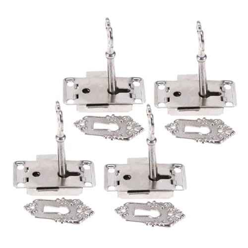 NOLITOY 4 Sätze Möbelverschluss mit Schlüssel Antike Schranktürschlösser aus Legierung für Schmuckkästchen Vintage Holzkisten Dekorative Möbelbeschläge Passend für Aufbewahrungsboxen von NOLITOY