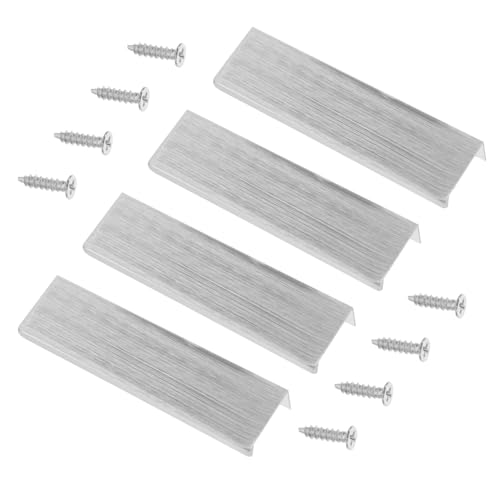 NOLITOY 4 Stck Teiliges Metall Schubladenkante Griff Versteckter Fingergriff für Küchenschränke und Möbel Moderner Minimalistischer Stil Lochabstand Praktische Handhabung Einfache von NOLITOY