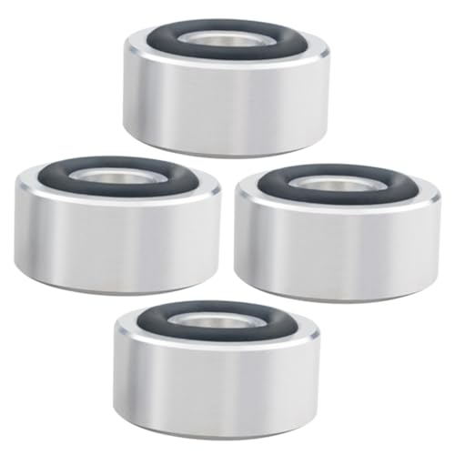 NOLITOY 4 Stück Aluminium Lautsprecher Isolation Füße Schalldämpfende Subwoofer Basismatten Vibrationsdämpfer für HiFi Geräte Schutz Möbelboden von NOLITOY