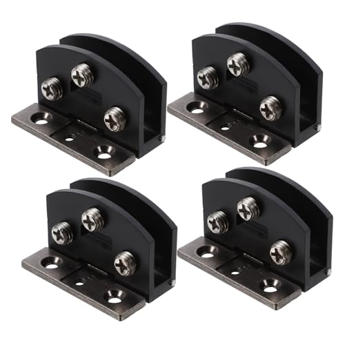 NOLITOY 4 Stück Glastürscharnier Langlebiges Dusch Tür Hardware Verstellbare Scharniere für Rahmenlose Glastüren Einfache Installation für Badezimmer und Vitrinen von NOLITOY