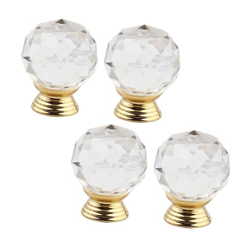 NOLITOY 4 Stück Kristallkugel Schrankknöpfe mit Goldenem Sockel Elegante Möbelgriffe für Kleiderschränke Kommoden Stilvolle Goldene Möbelknöpfe Einfach zu Montieren NOLITOY 4 Stück Kristallkugel Schrankknöpfe mit Goldenem Sockel Elegante Möbelgriffe für Kleiderschränke Kommoden Stilvolle Goldene Möbelknöpfe Einfach zu Montieren von NOLITOY