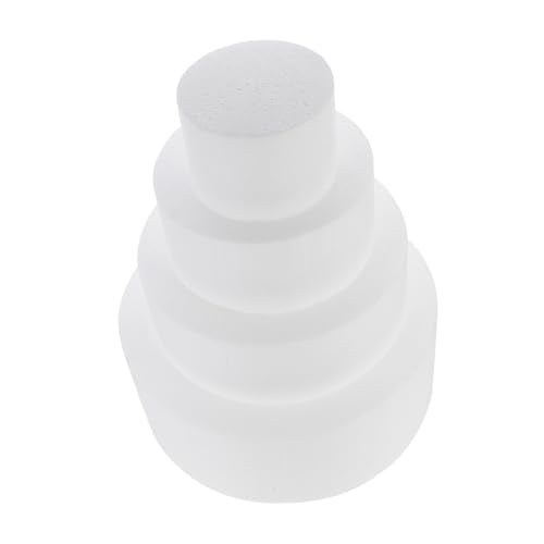 NOLITOY 4 Stück Kuchen-Modell Mousse-Kuchenform Die Kuchenmodell aus Polystyrol Kuchen Vorlage DIY Schaumkuchen basteln kuchenform selber Machen Kuchenschaum Attrappen Styropor Weiß von NOLITOY