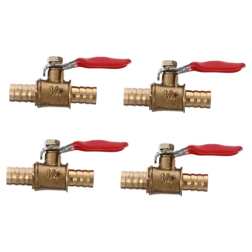 NOLITOY 4 Stück Messing Kugelhahn Absperrventil mit Schlauchanschluss Mini Barb Ventil Dicht und Langlebig Einfache Montage für Bewässerungs Rohr und Gassysteme Kompakt und NOLITOY 4 Stück Messing Kugelhahn Absperrventil mit Schlauchanschluss Mini Barb Ventil Dicht und Langlebig Einfache Montage für Bewässerungs Rohr und Gassysteme Kompakt und von NOLITOY