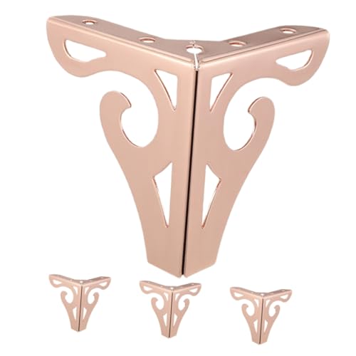 NOLITOY 4 Stück Metall Möbelfüße Hohe Roségoldene Möbelbeine für Sofa Schrank Couchtisch Robuste Eisenbeine mit Einfachem Design Leicht Montierbar und Langlebig von NOLITOY