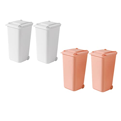 NOLITOY 4 Stück Mini Desktop Mülleimer mit Deckel Teiliges Kompakter Kunststoff Abfalleimer für Schreibtisch und Büro Vielseitiger Tischabfallbehälter in Weiß und Rosa Platzsparend und NOLITOY 4 Stück Mini Desktop Mülleimer mit Deckel Teiliges Kompakter Kunststoff Abfalleimer für Schreibtisch und Büro Vielseitiger Tischabfallbehälter in Weiß und Rosa Platzsparend und von NOLITOY