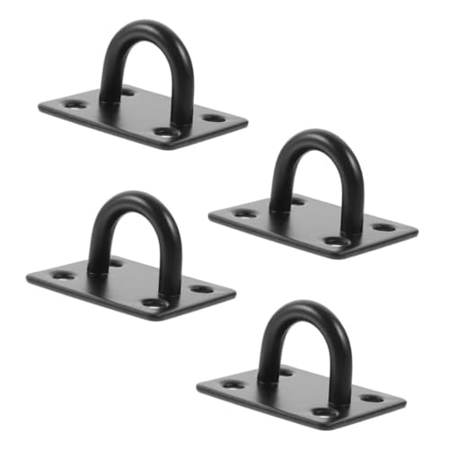 NOLITOY 4 Stück Schwarze U förmige Deckenhaken aus Edelstahl Kratzfeste Oberfläche Vielseitig für Innen und Außen Robuste Befestigung für Garten Balkon Terrasse Moderner von NOLITOY