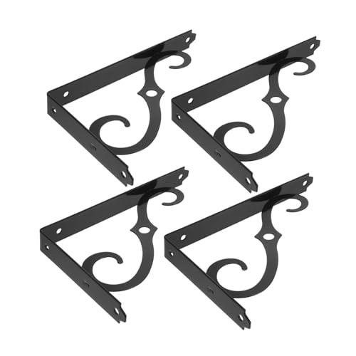 NOLITOY 4 Stück Schwere Metall Regalhalterungen Verstärkte Winkelträger Wandmontage Dreieck Regalträger für Küche Wohnzimmer Büro Stabile Wandhalter für Einlegeböden von NOLITOY