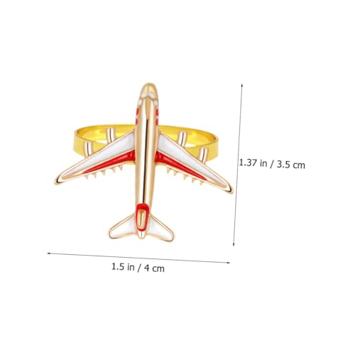 NOLITOY 4 Stück Serviettenringe aus Legierung mit Kreativem Flugzeug Design Wiederverwendbar Elegante Tischdekoration für Hochzeiten Familienessen und Festliche Anlässe von NOLITOY