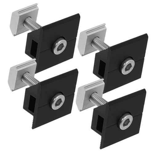 NOLITOY 4 Stück Teiliges Aluminium Solarpanel Mittelklemmen Langlebige Halterung mit Gewindeschrauben Kompatibel für Wohnmobile Boote Dächer Einfache Montage Robustes Solar Zubehör von NOLITOY