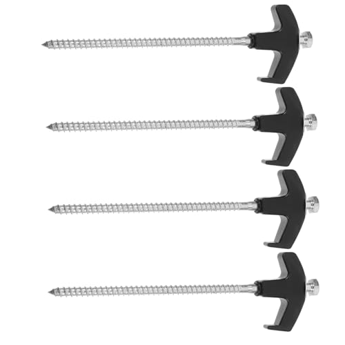 NOLITOY 4 Stück Teiliges Drehbare Kunststoffkopf Zeltheringe Schwarz Robuste Camping Bodenanker für Zelte Winddichte Erdspieße für Rasen Strand Pavillons und Outdoor Nutzung NOLITOY 4 Stück Teiliges Drehbare Kunststoffkopf Zeltheringe Schwarz Robuste Camping Bodenanker für Zelte Winddichte Erdspieße für Rasen Strand Pavillons und Outdoor Nutzung von NOLITOY